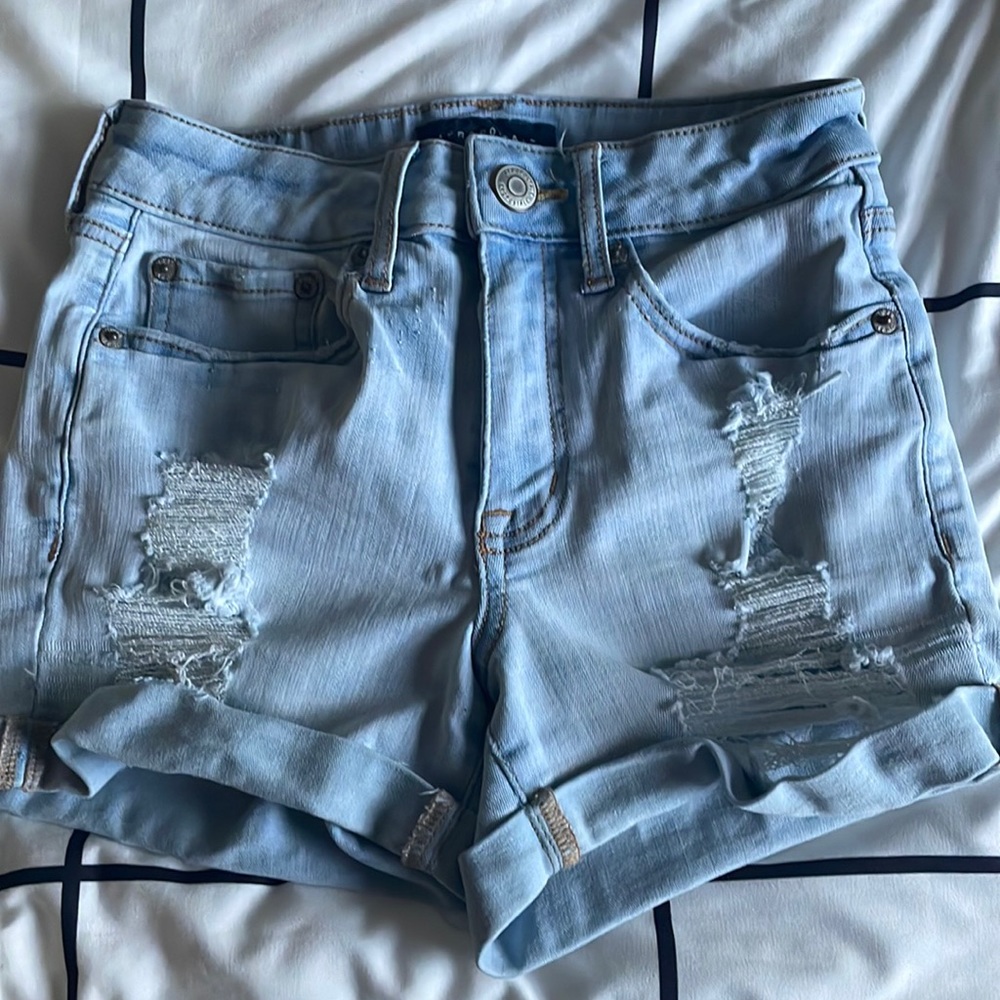Aeropostale Light High Rise Jean Shorts